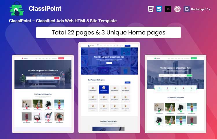 ClassiPoint – Classified Ads Web HTML5 Site Template